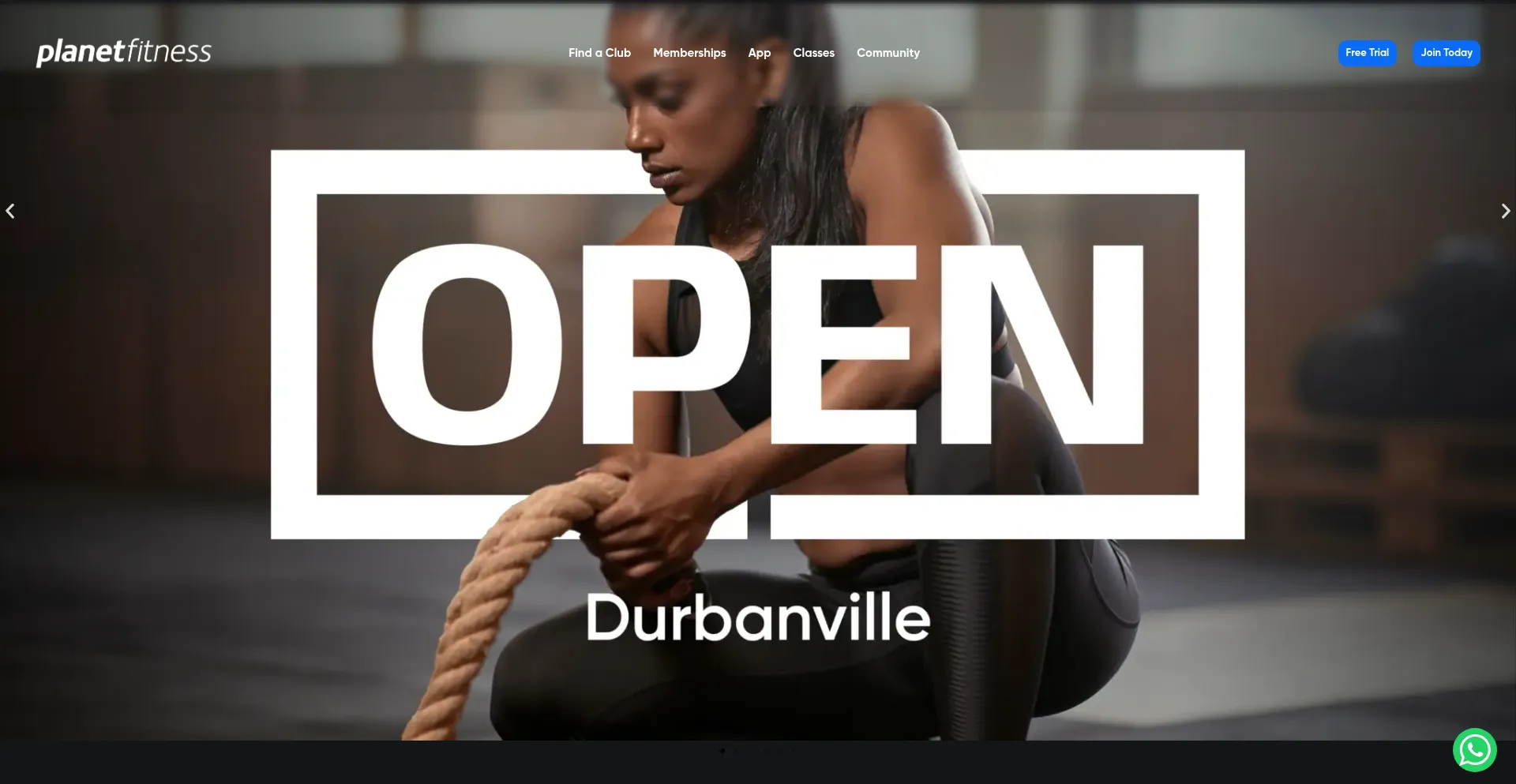 Website screenshot of Planetfitness.co.za