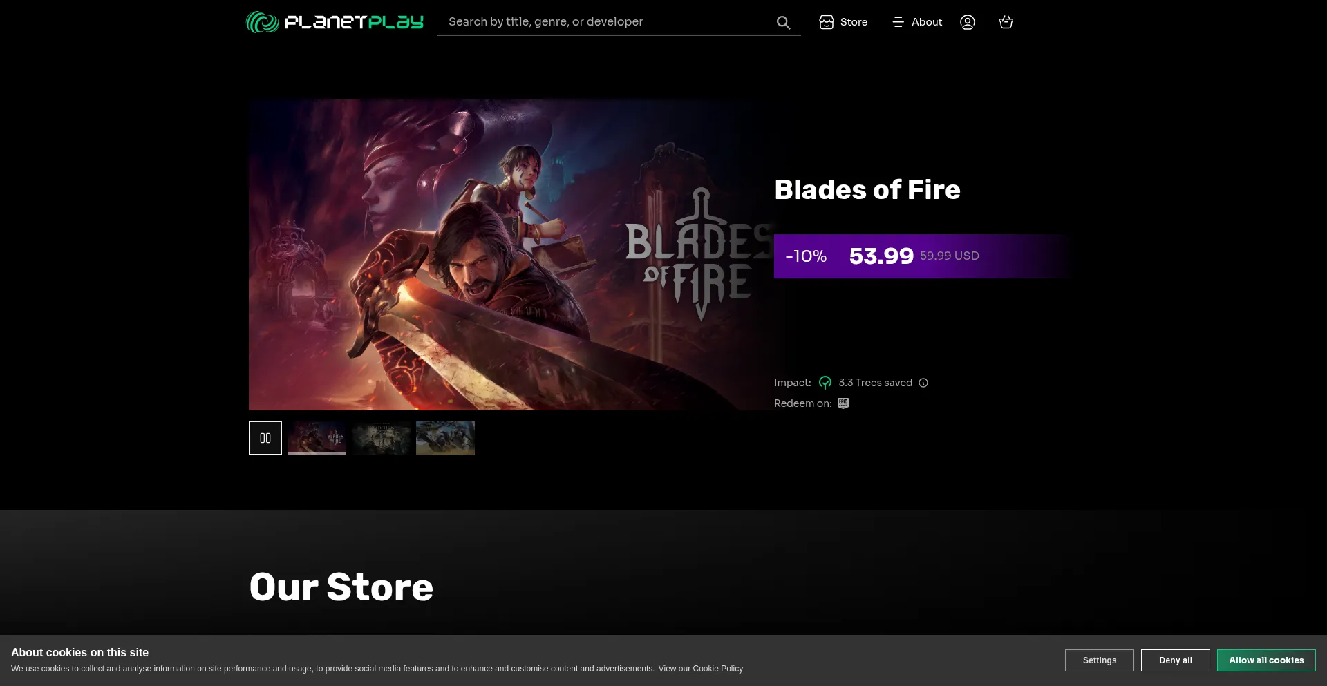 Website screenshot of Planetplay.com