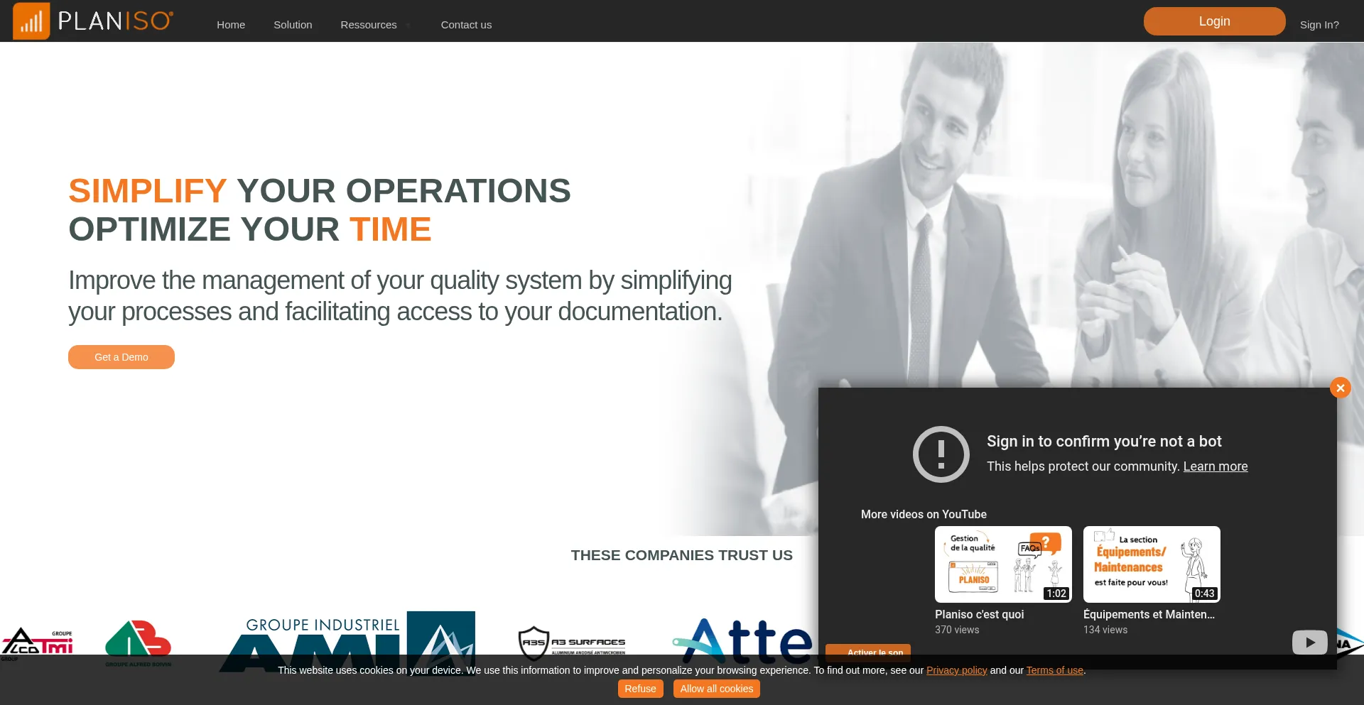 Planiso.com Screenshot