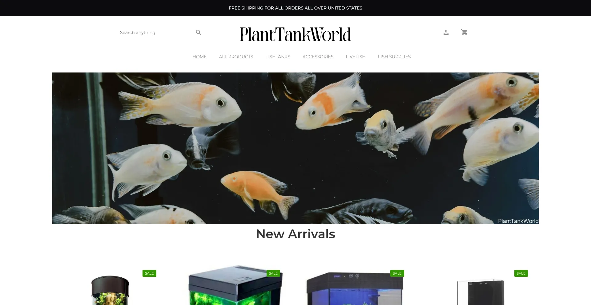 Website screenshot of Planttankworld.com