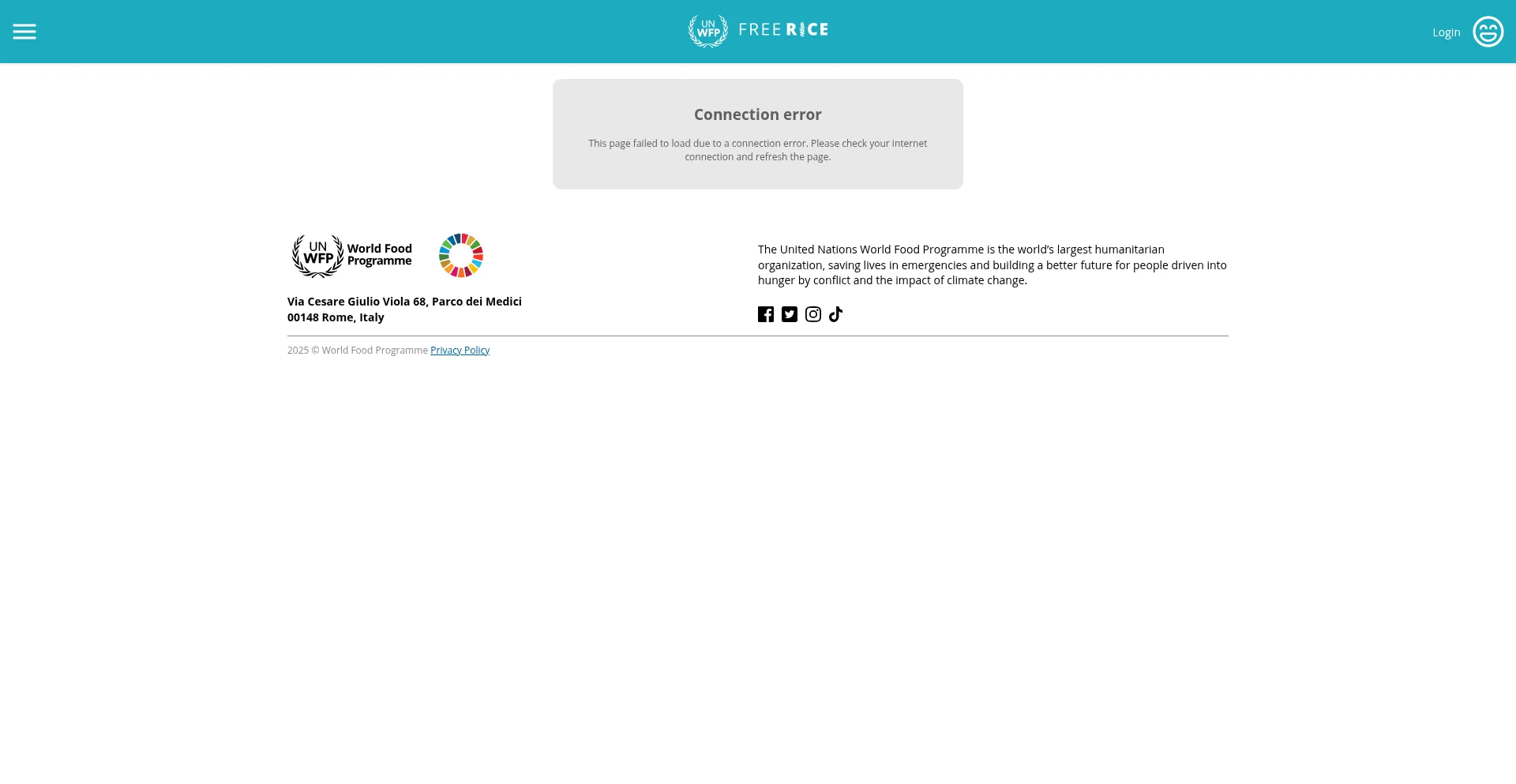 Website screenshot of Play.freerice.com