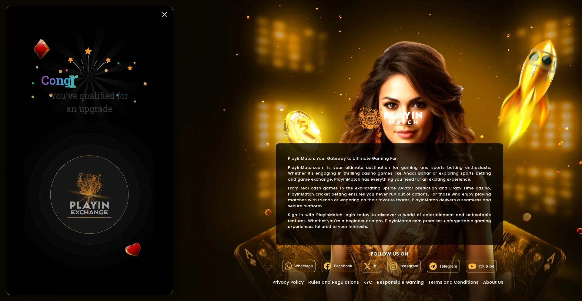 Website screenshot of Playinmatch.com