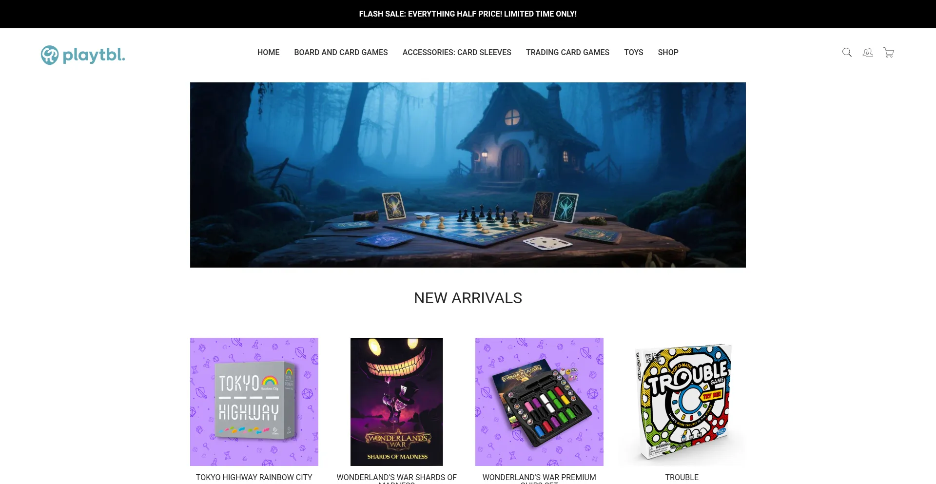 Website screenshot of Playtbl.com