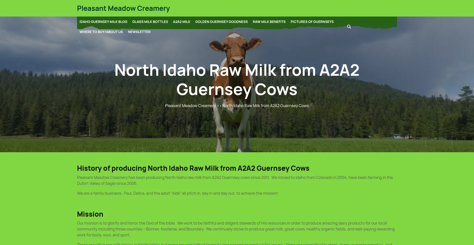Pleasantmeadowcreamery.com Screenshot