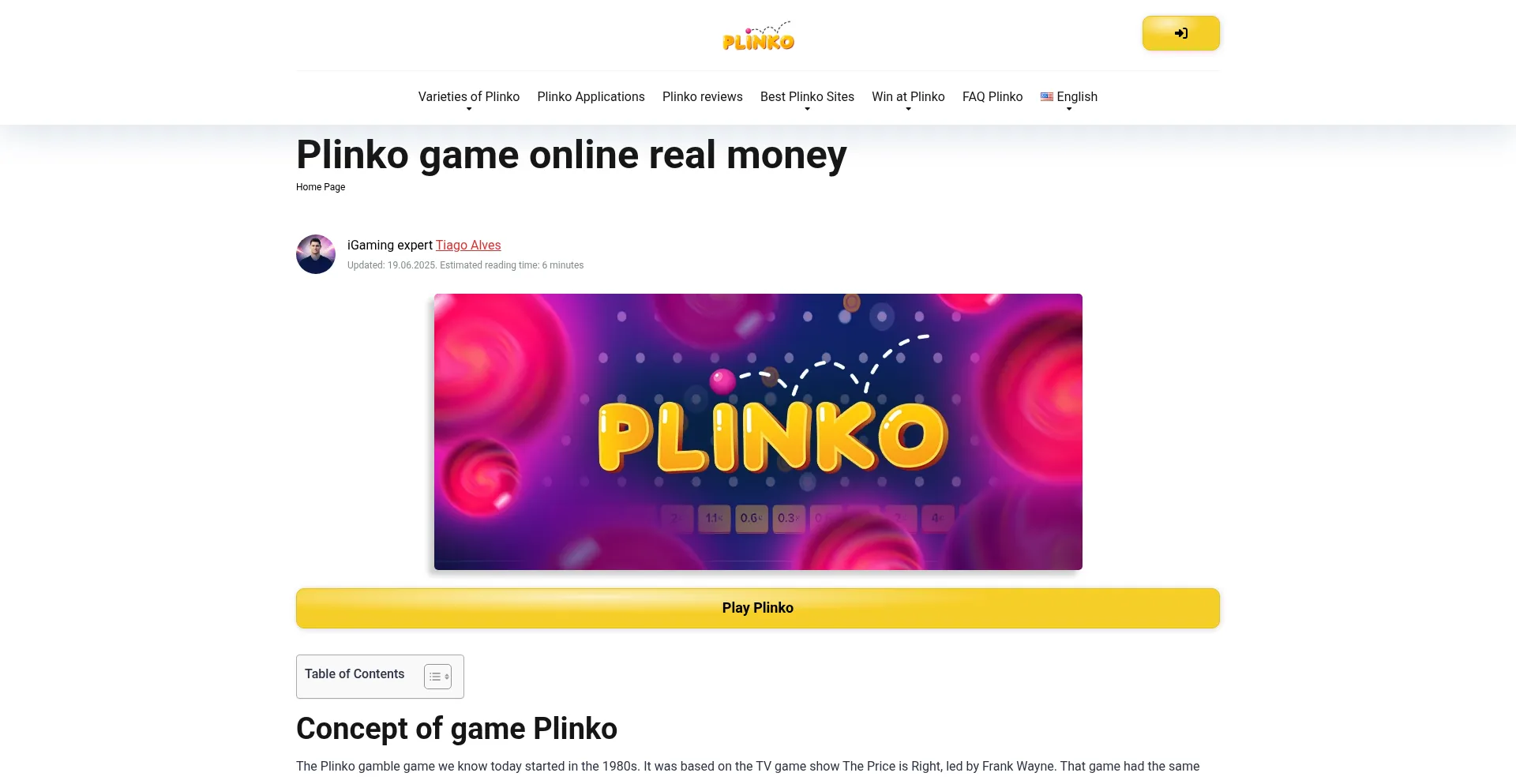 Plinkogamecasino.com Screenshot