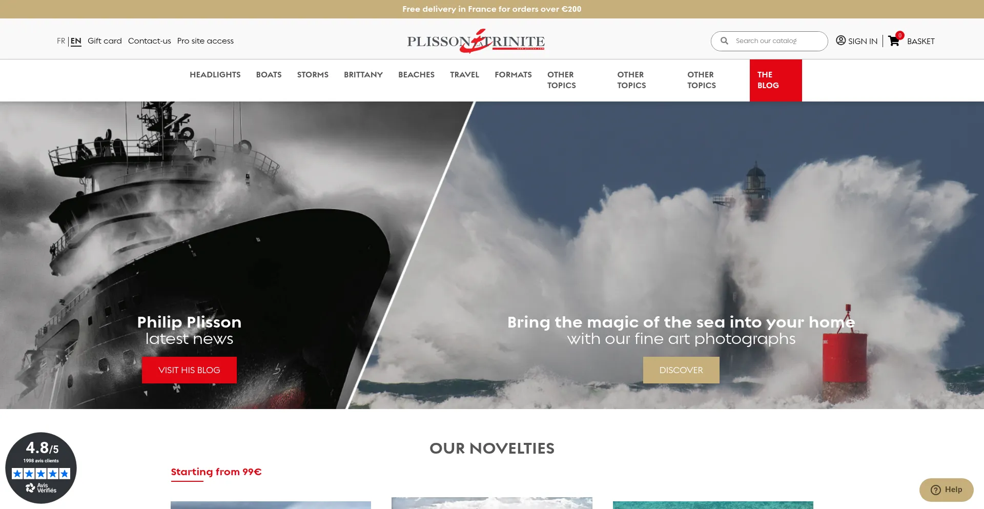 Website screenshot of Plisson.com