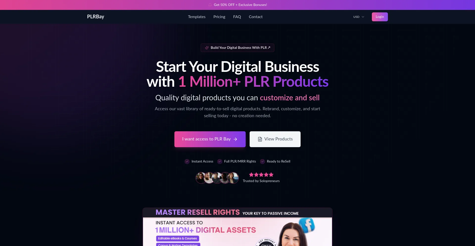 Website screenshot of Plrbay.com