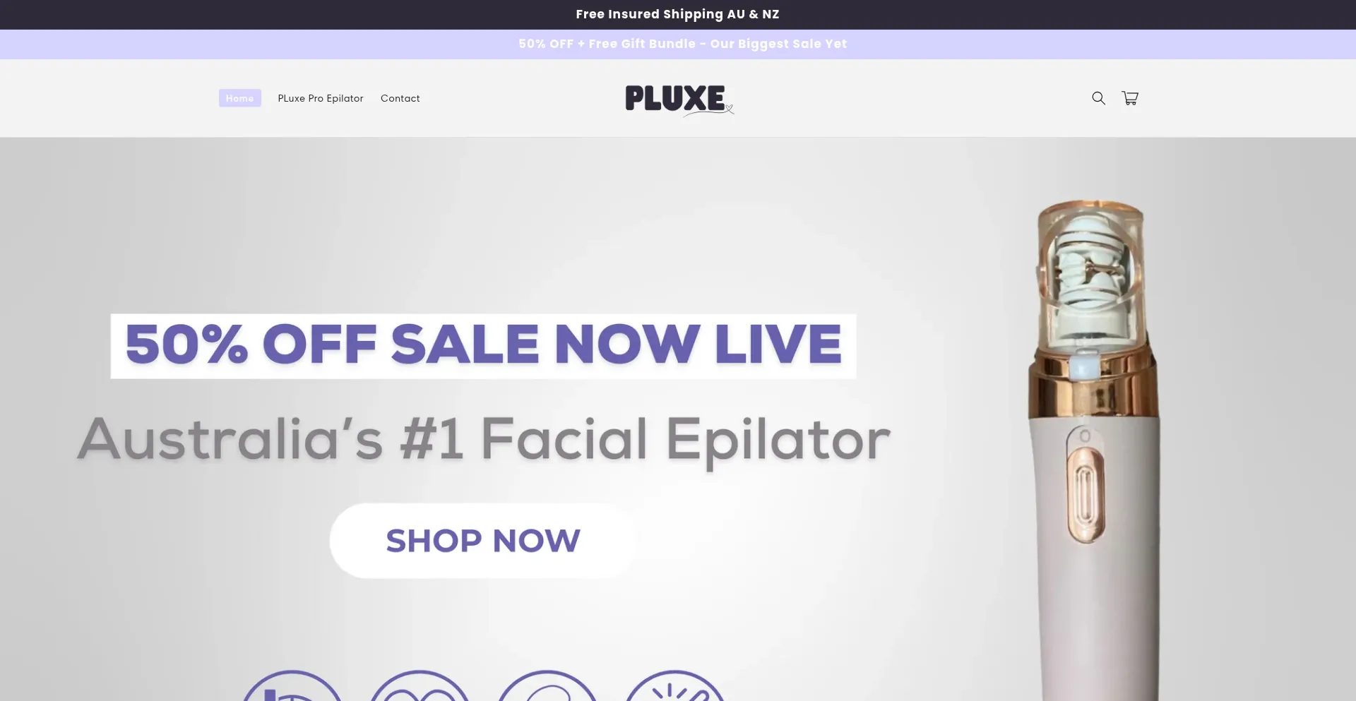 Website screenshot of Pluxe.co