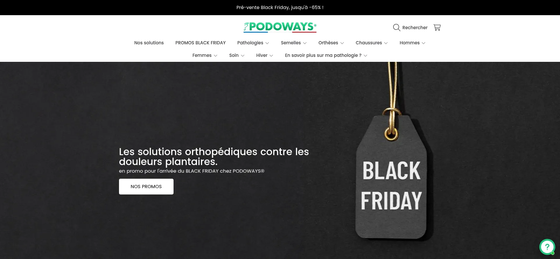 Website screenshot of Podoways.fr