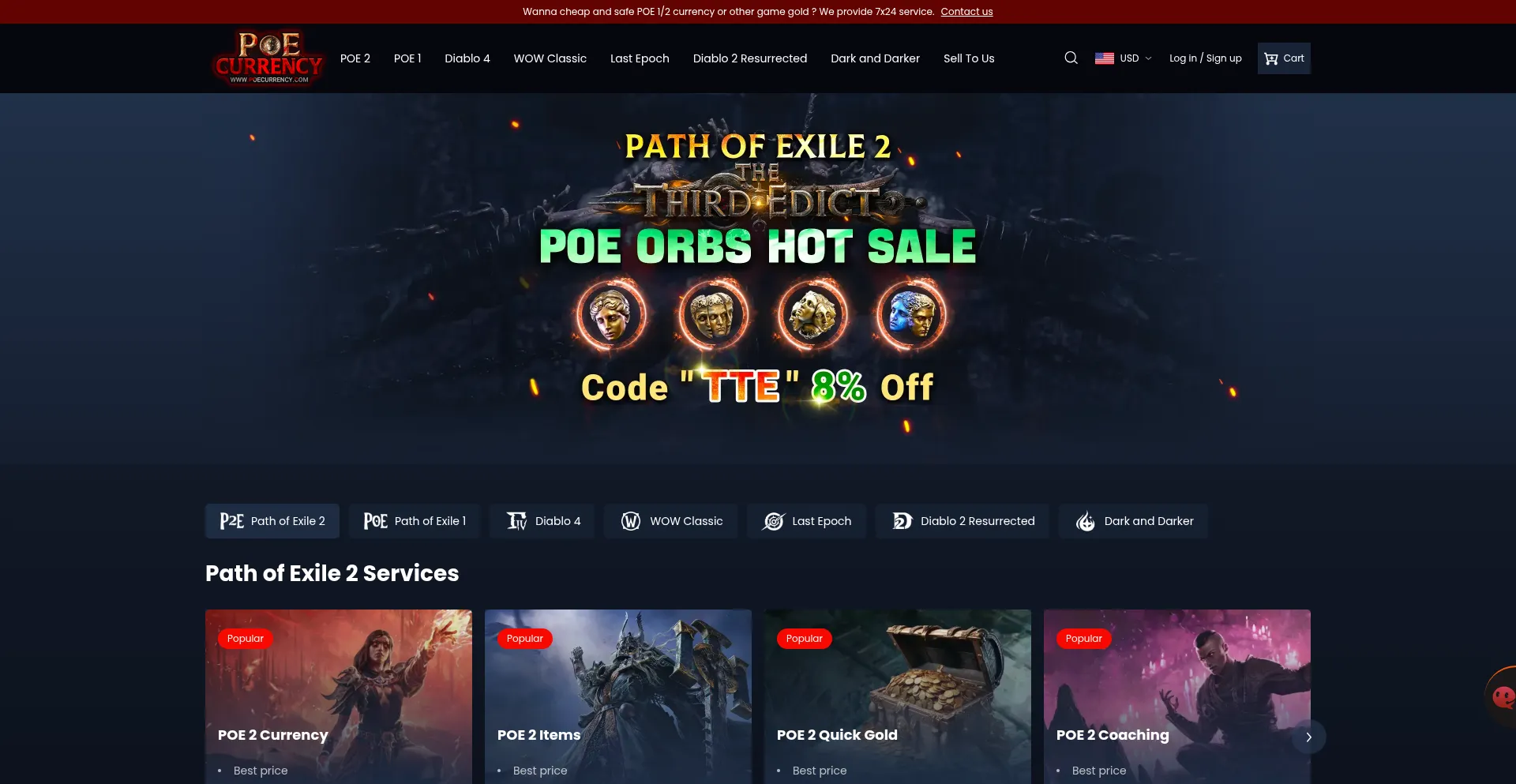 Poecurrency.com Screenshot