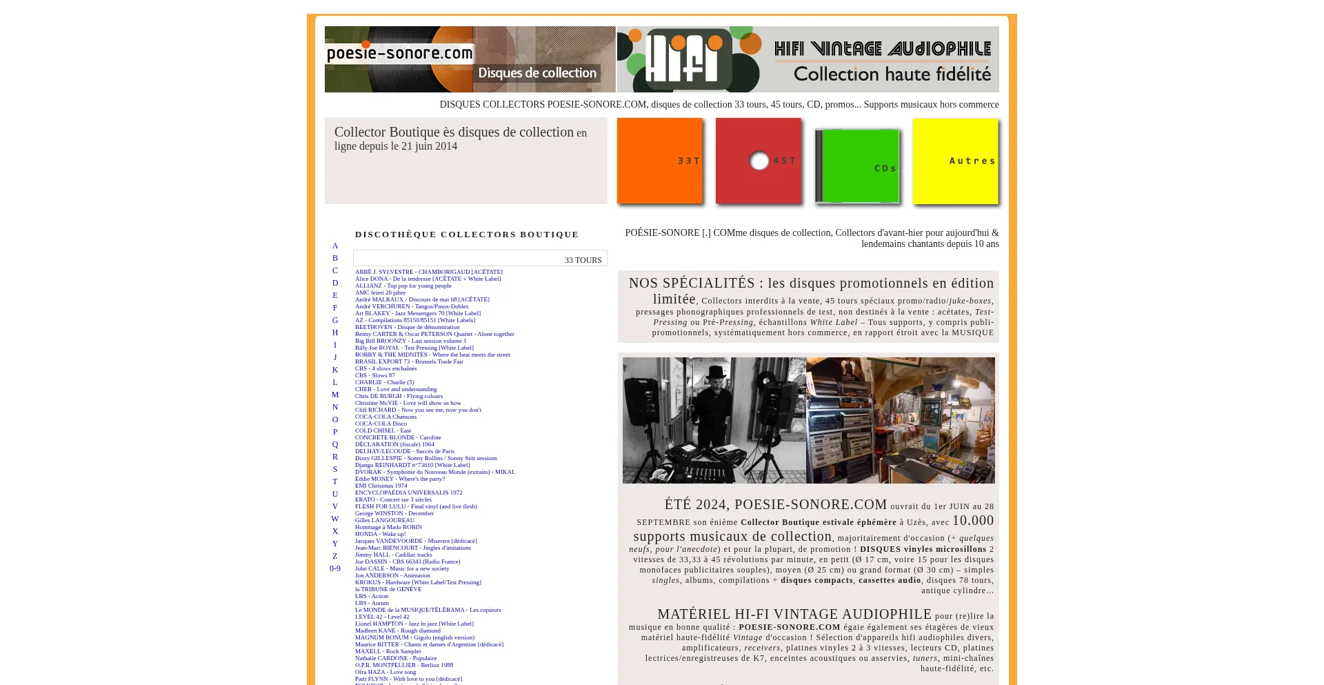 Website screenshot of Poesie-sonore.com