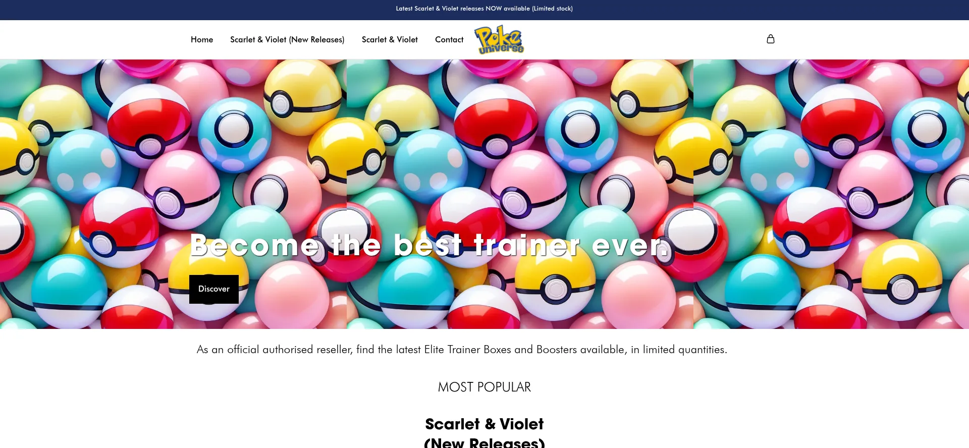 Website screenshot of Poke-universe.net