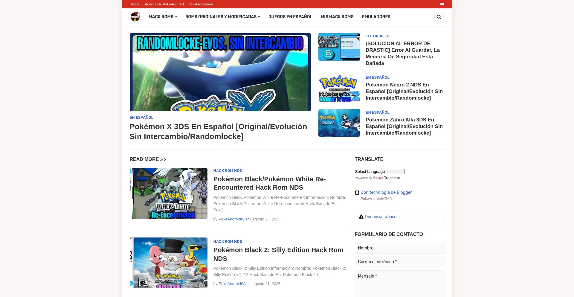 Website screenshot of Pokeandroidwjar.blogspot.com