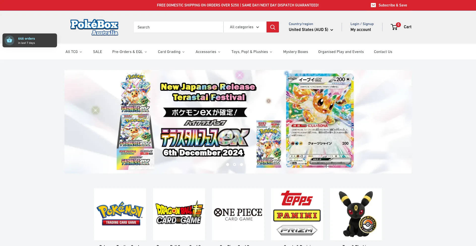 Website screenshot of Pokebox.com.au