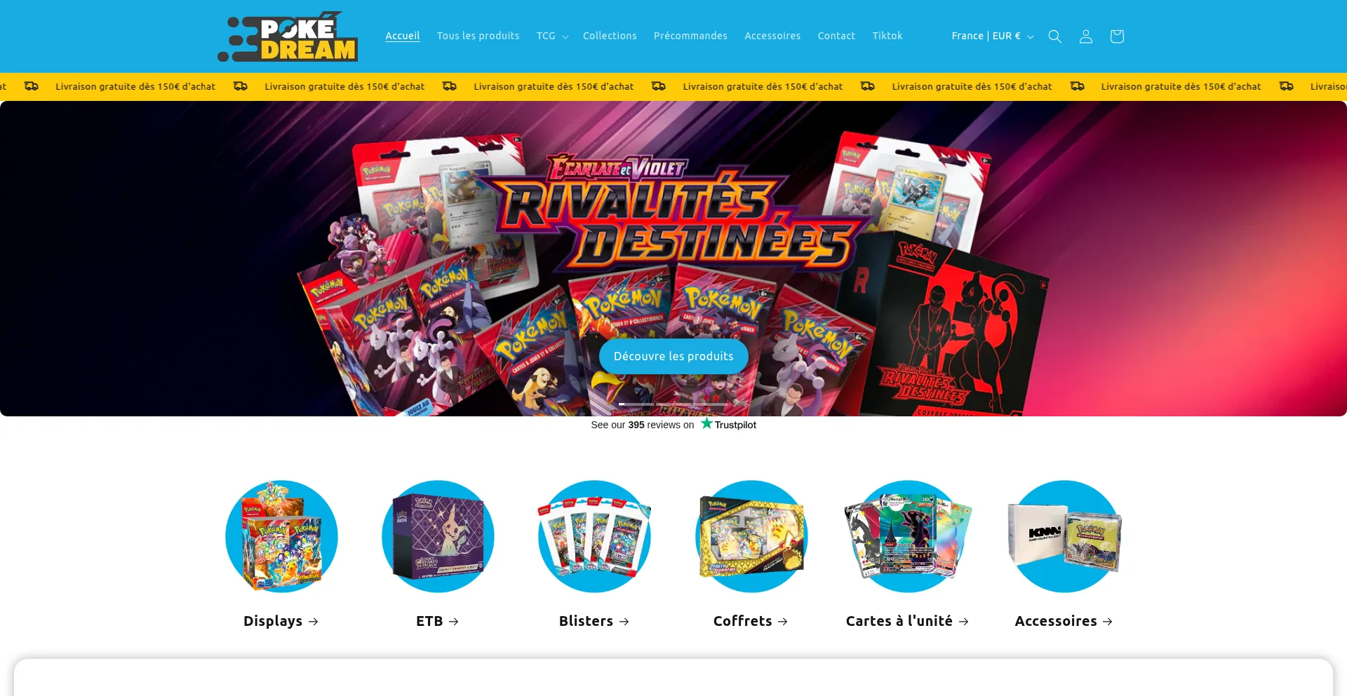 Website screenshot of Pokedream.fr