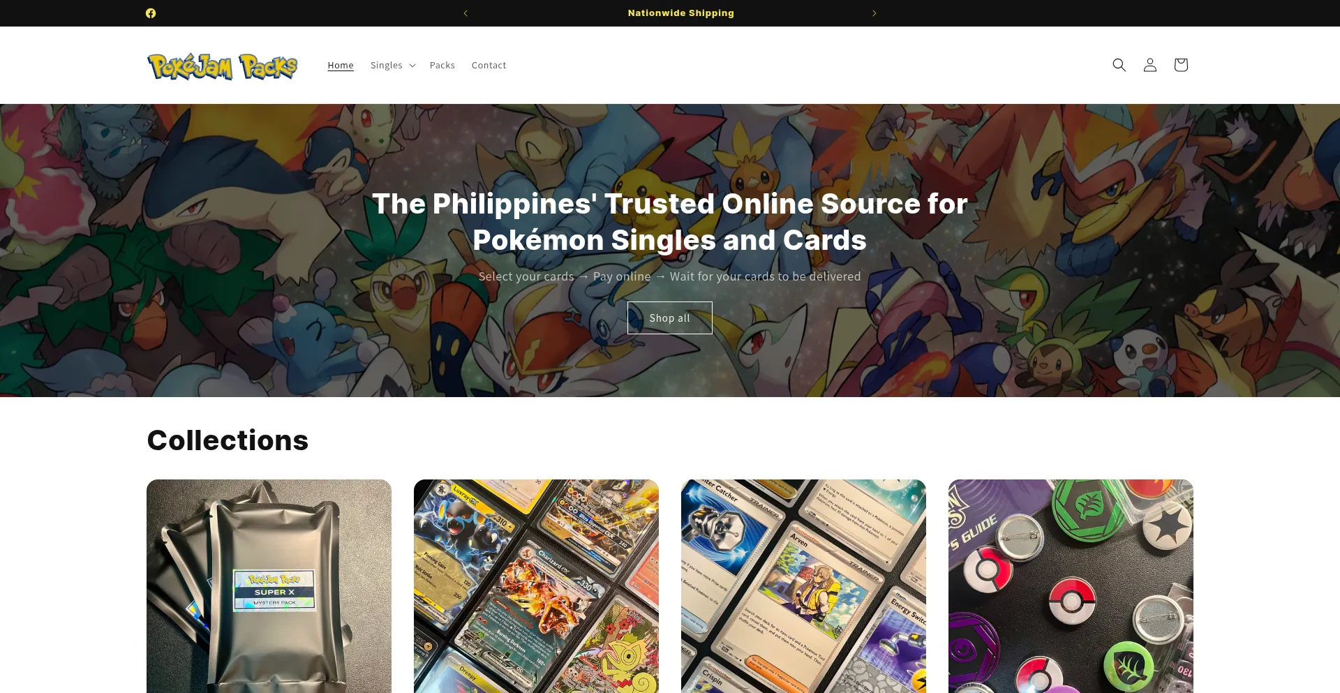 Website screenshot of Pokejampacks.com