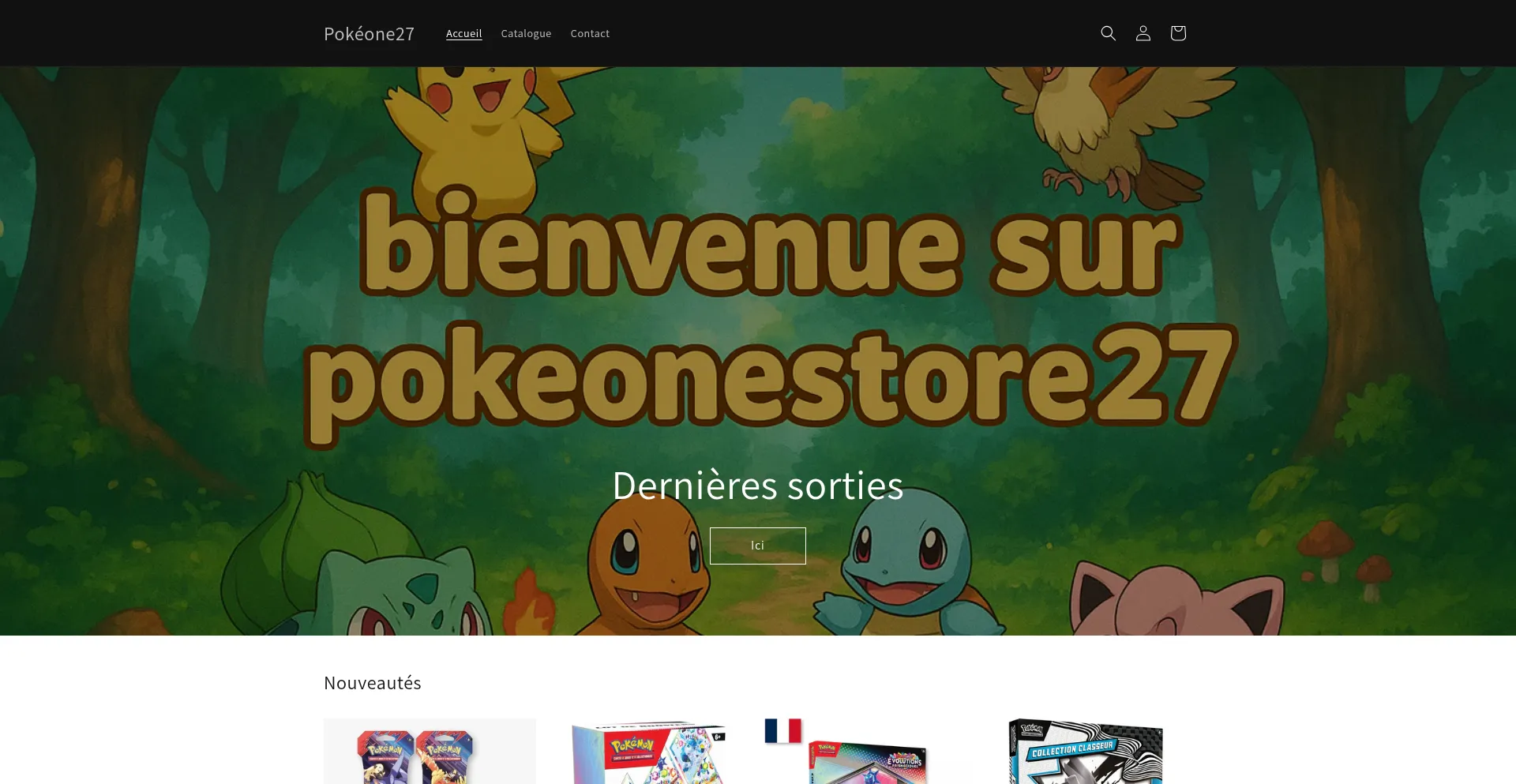 Website screenshot of Pokeonestore27.store