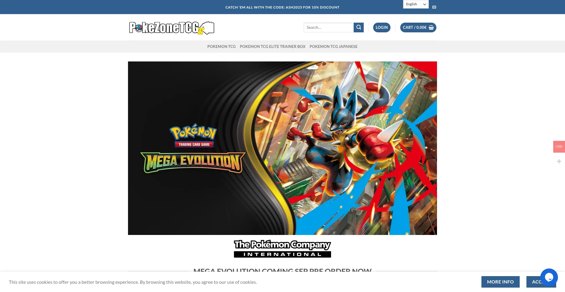 Pokezonetcg.com Screenshot
