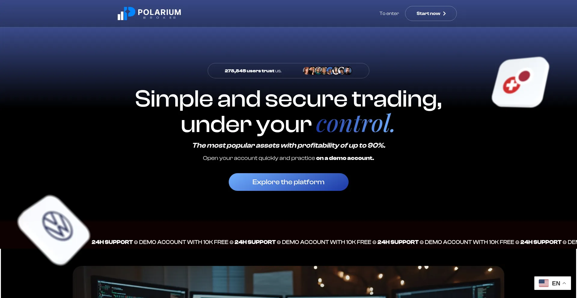 Website screenshot of Polariumbroker.com