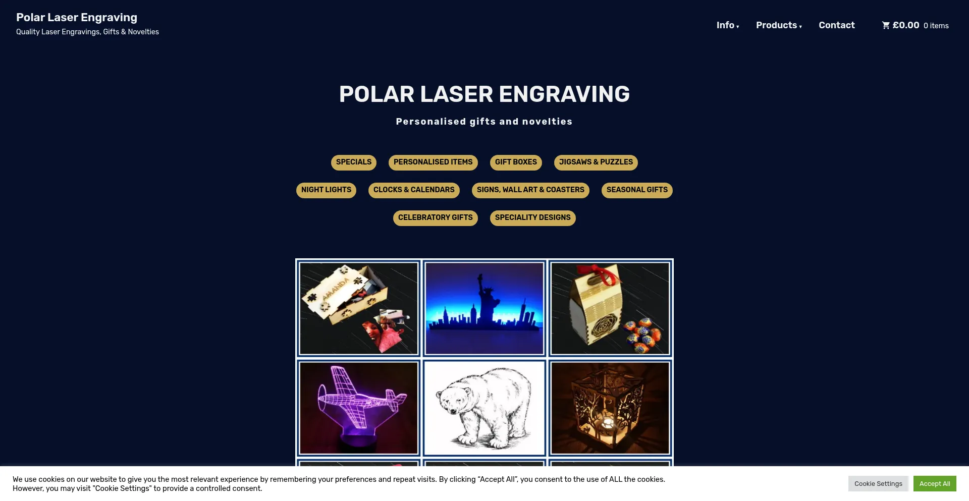 Polarlaserengraving.com Screenshot