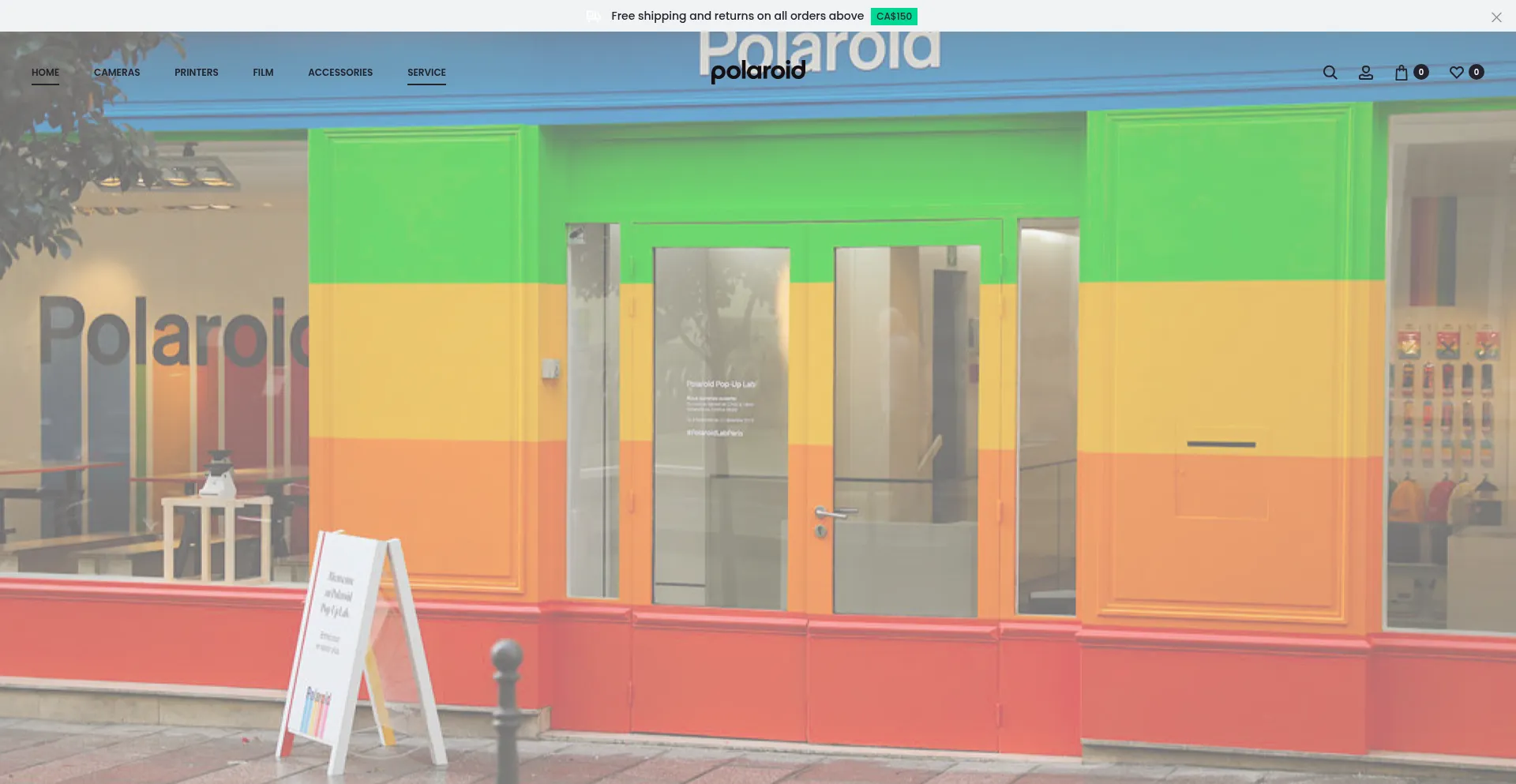 Website screenshot of Polaroidcanada.com
