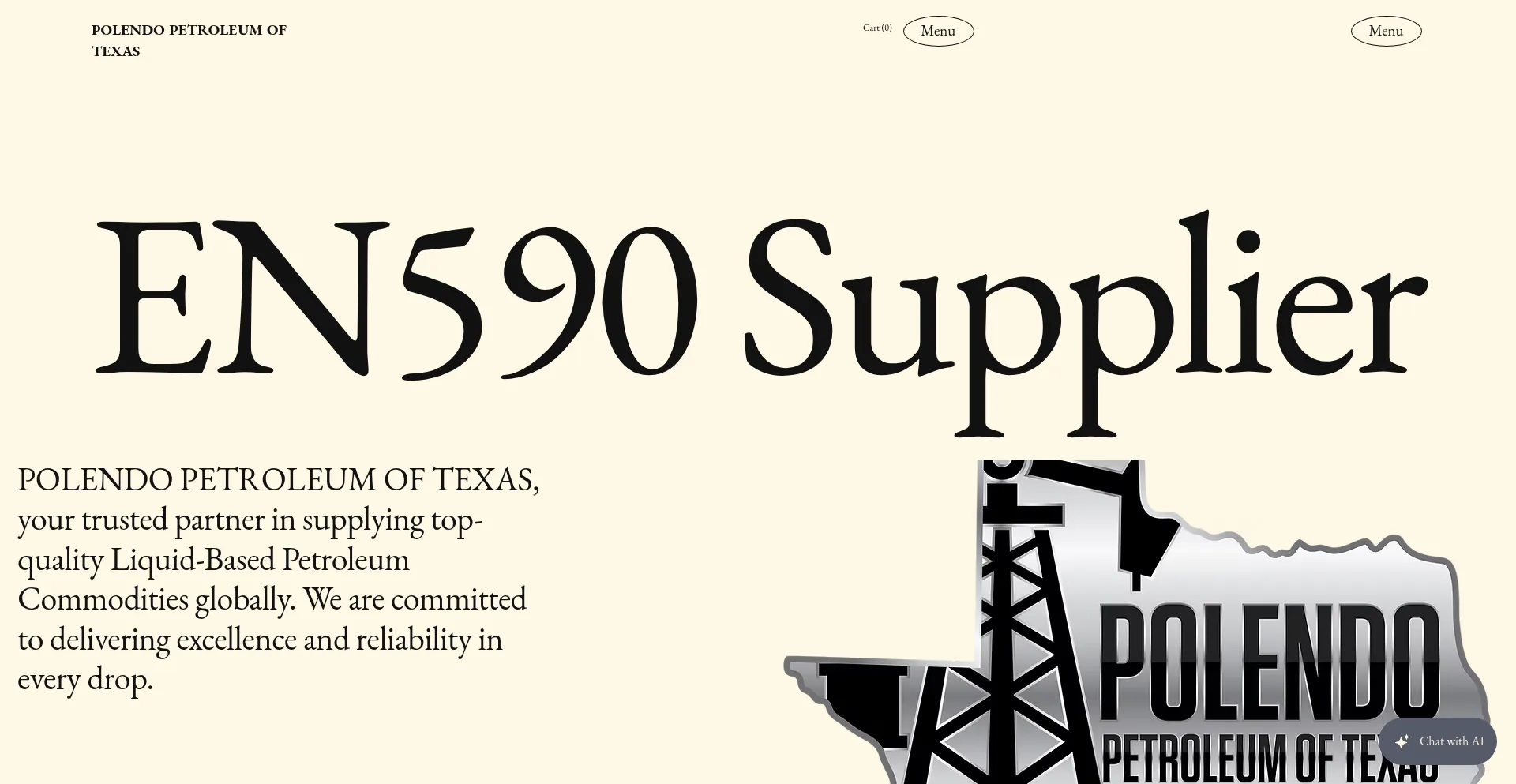 Website screenshot of Polendopetroleumoftexas.com