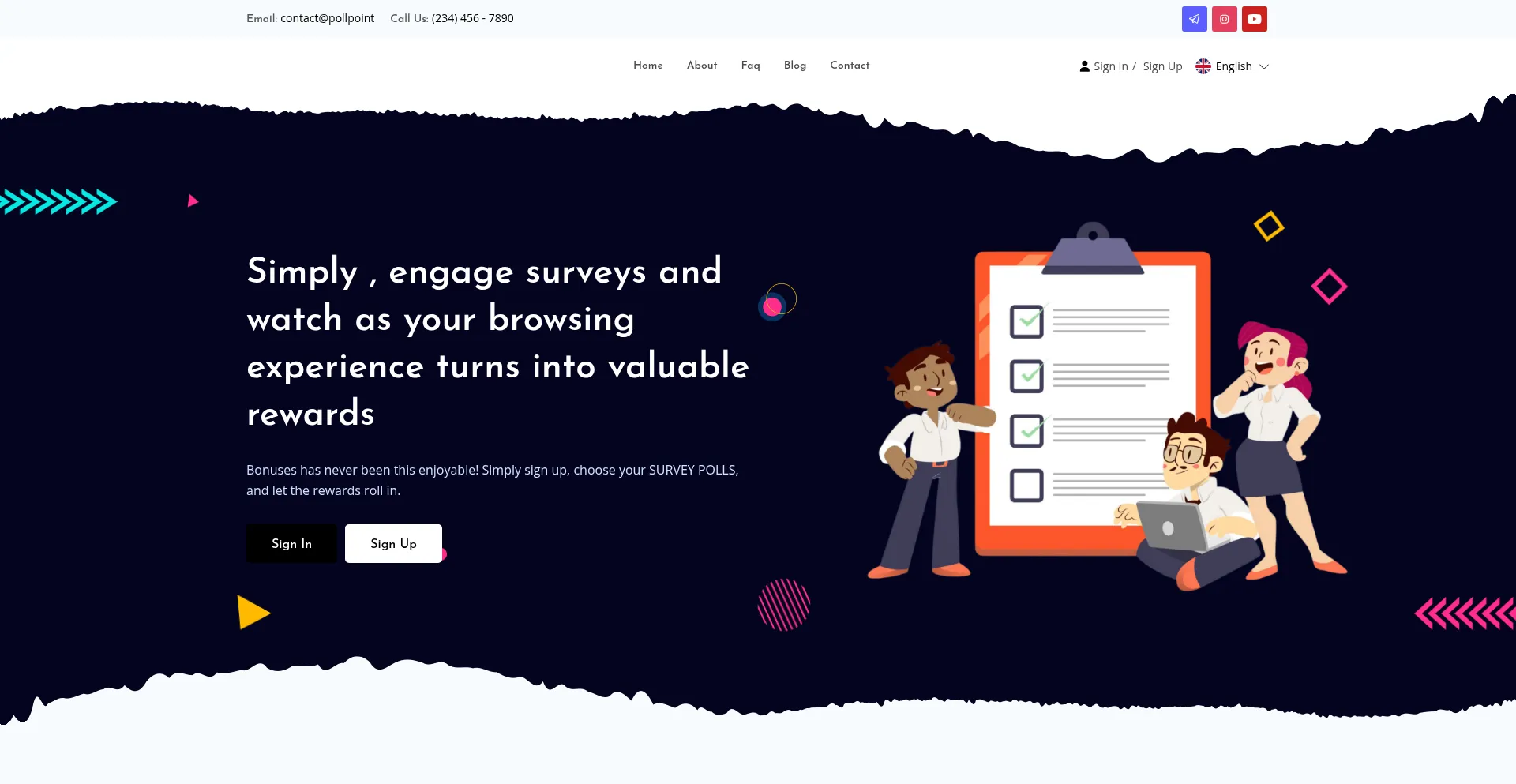 Website screenshot of Pollpoint.top