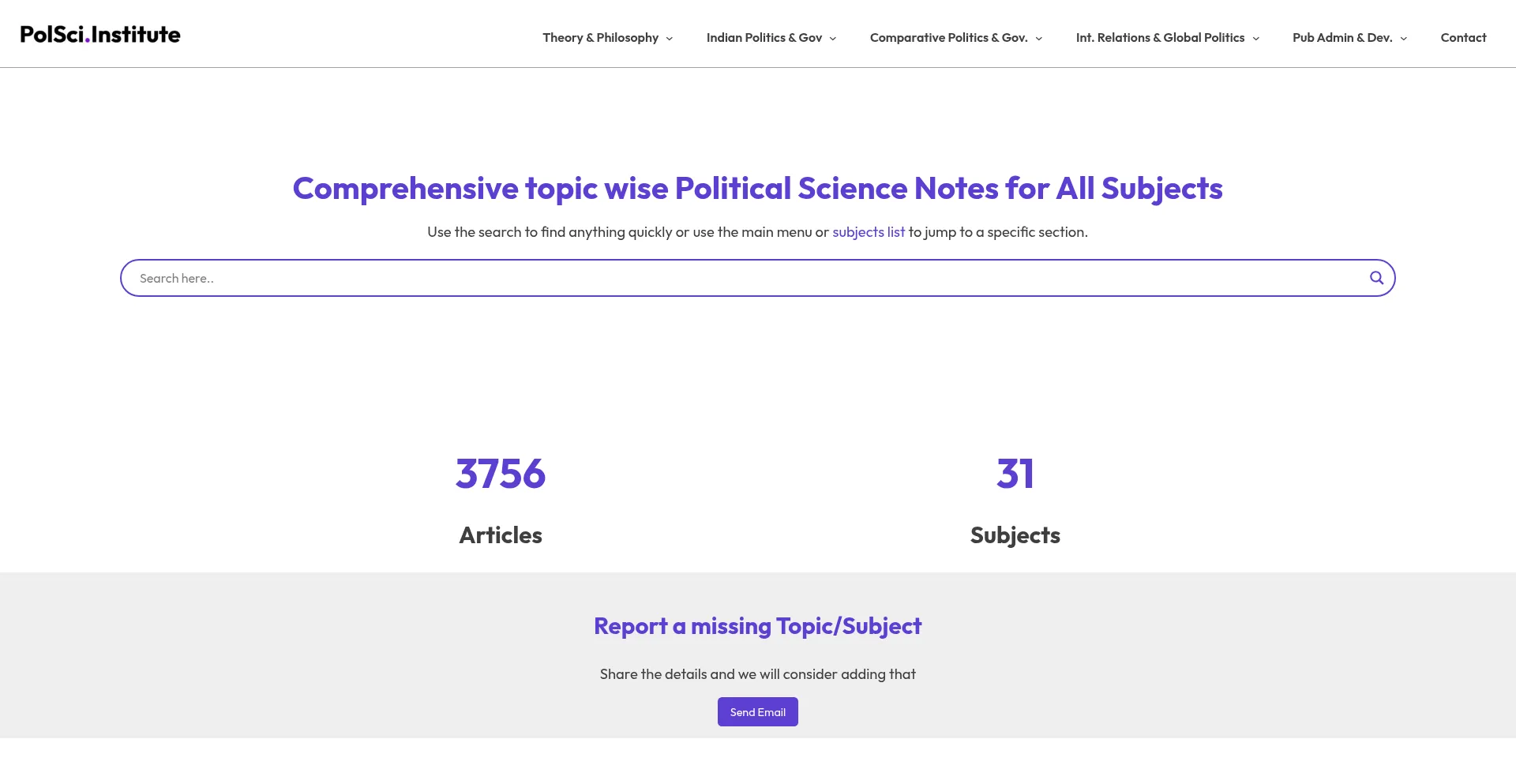 Polsci.institute Screenshot