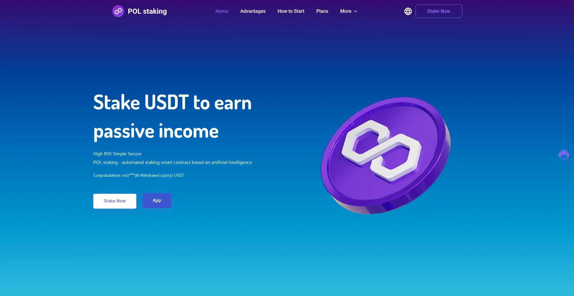 Website screenshot of Polstak.cc