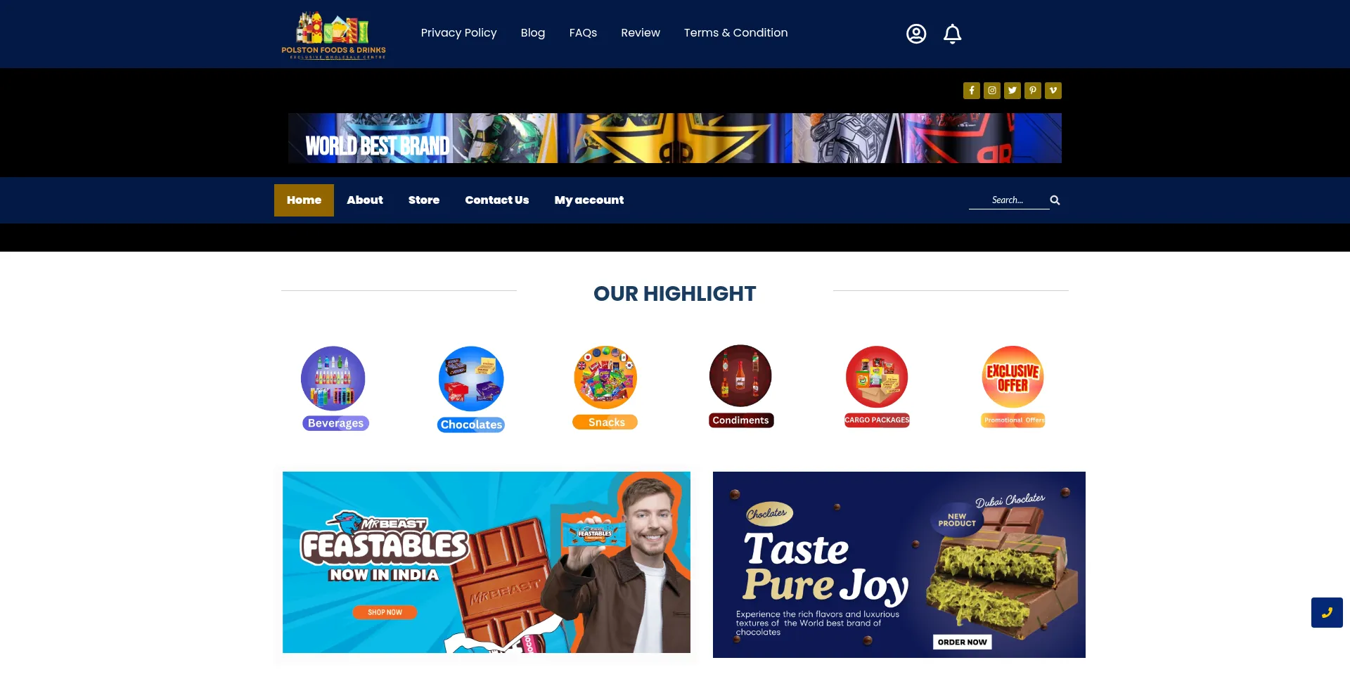 Website screenshot of Polstonfoodsanddrinksltd.com