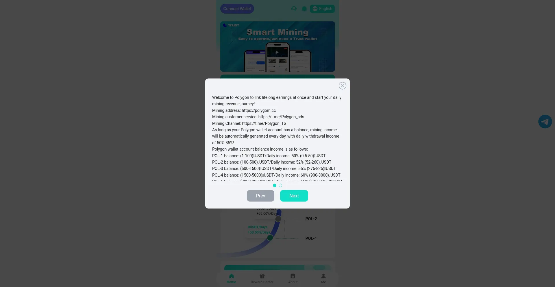 Website screenshot of Polygom.cc