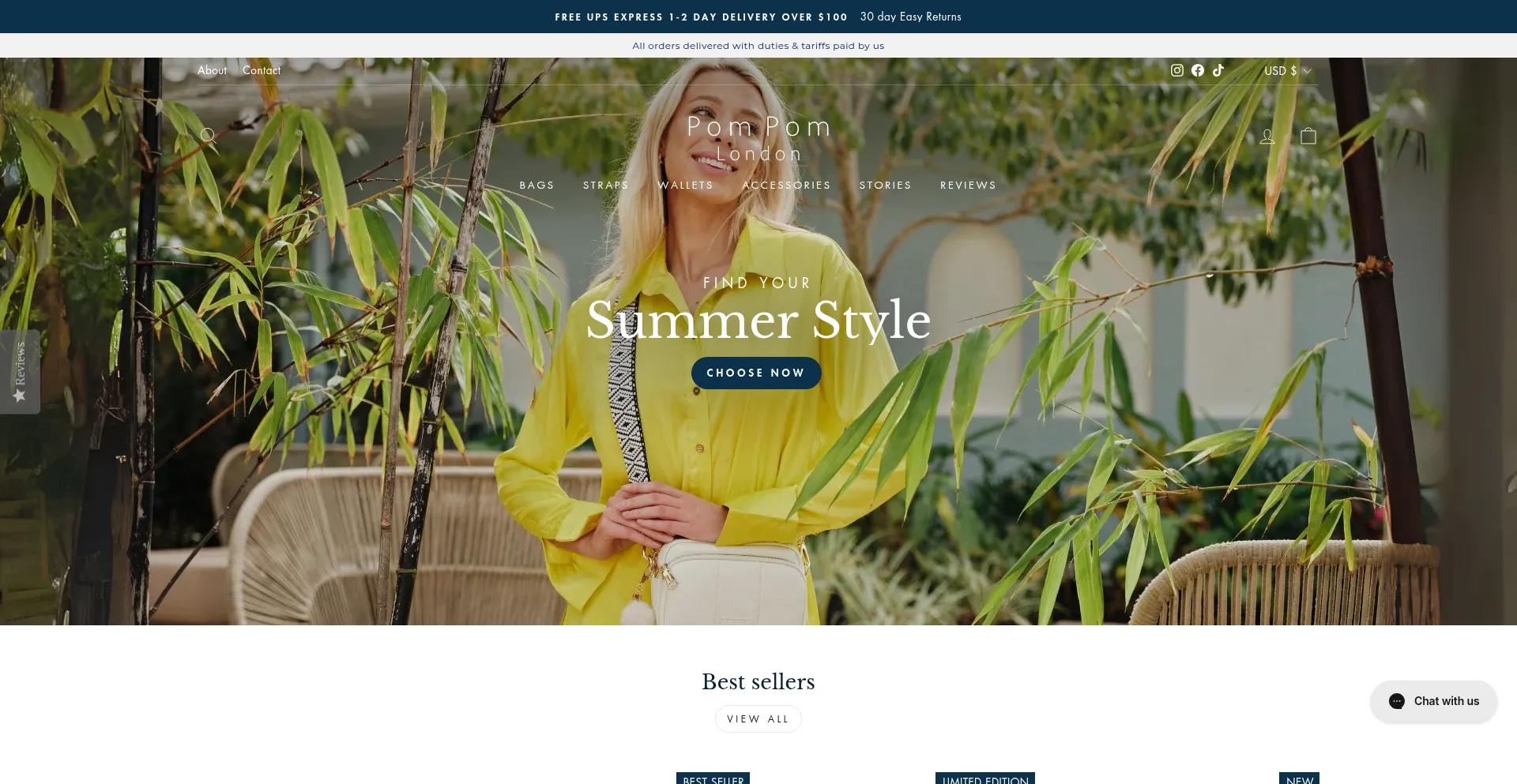 Website screenshot of Pompomlondon.com