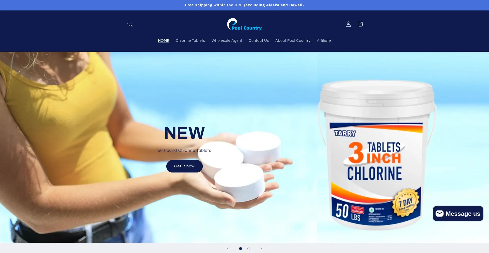 Website screenshot of Pool-country.com