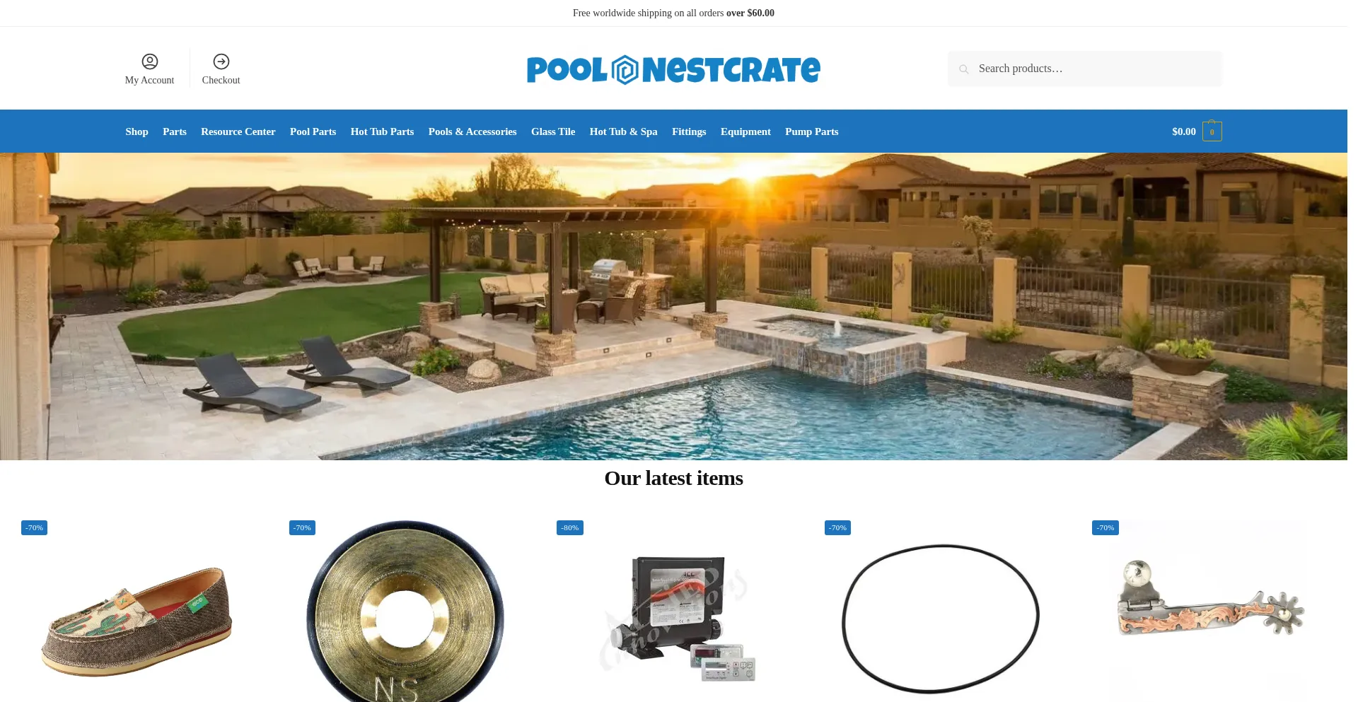 Website screenshot of Poolnestcrate.com