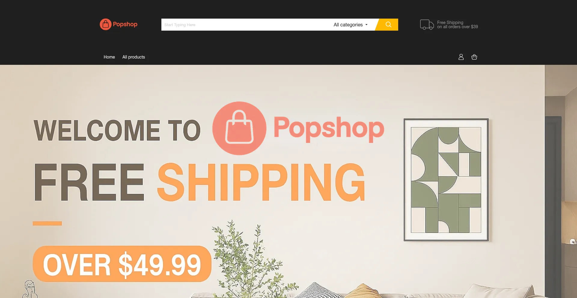Website screenshot of Popamart.shop