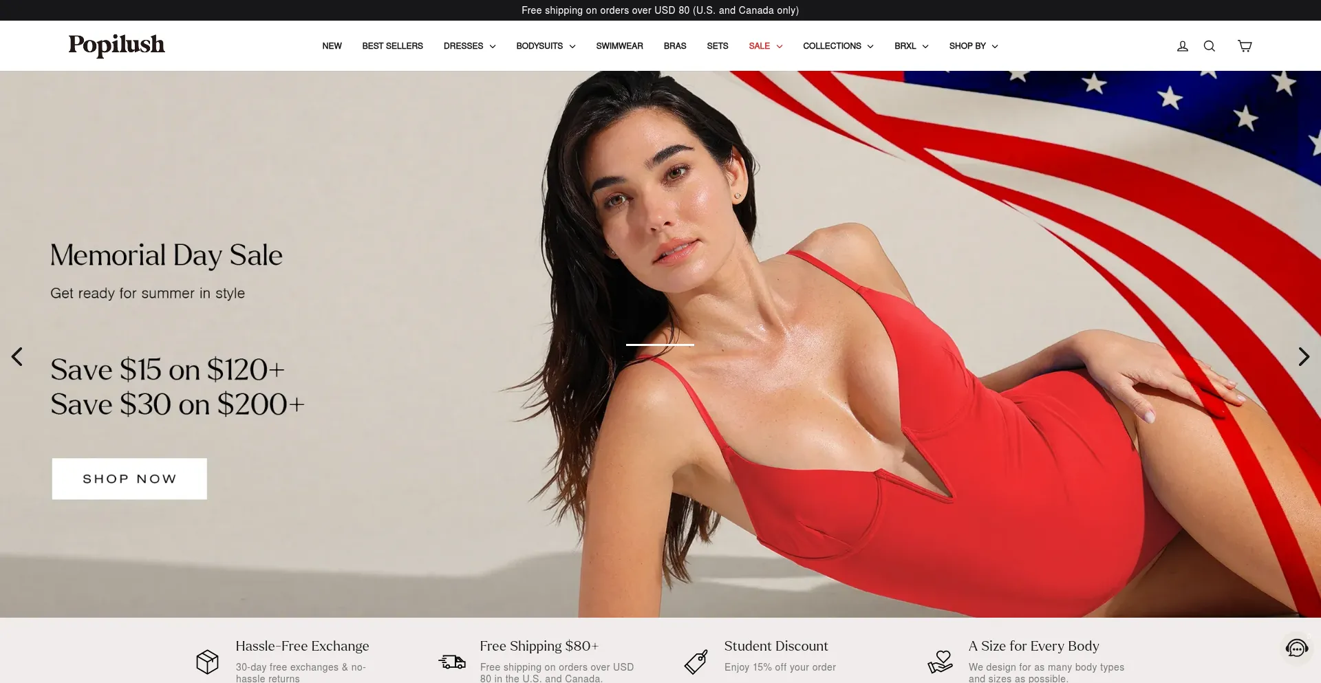 Website screenshot of Popilush.com