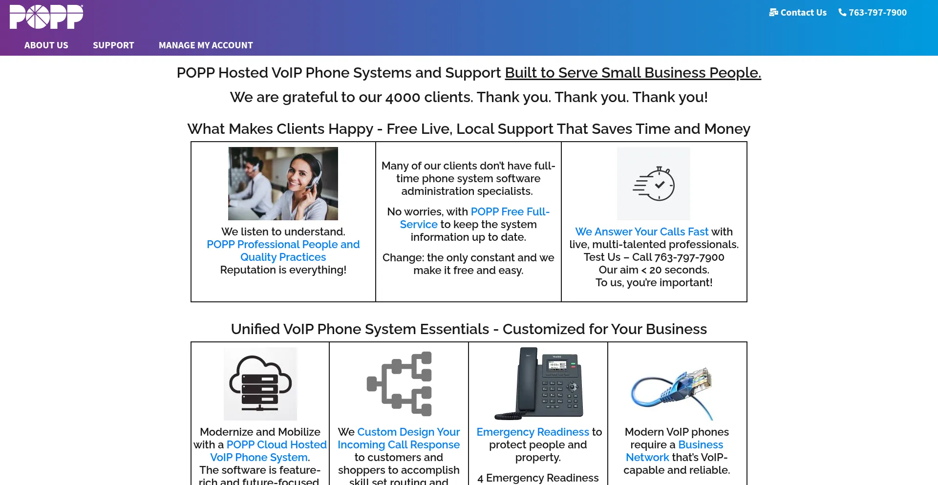 Website screenshot of Popp.com