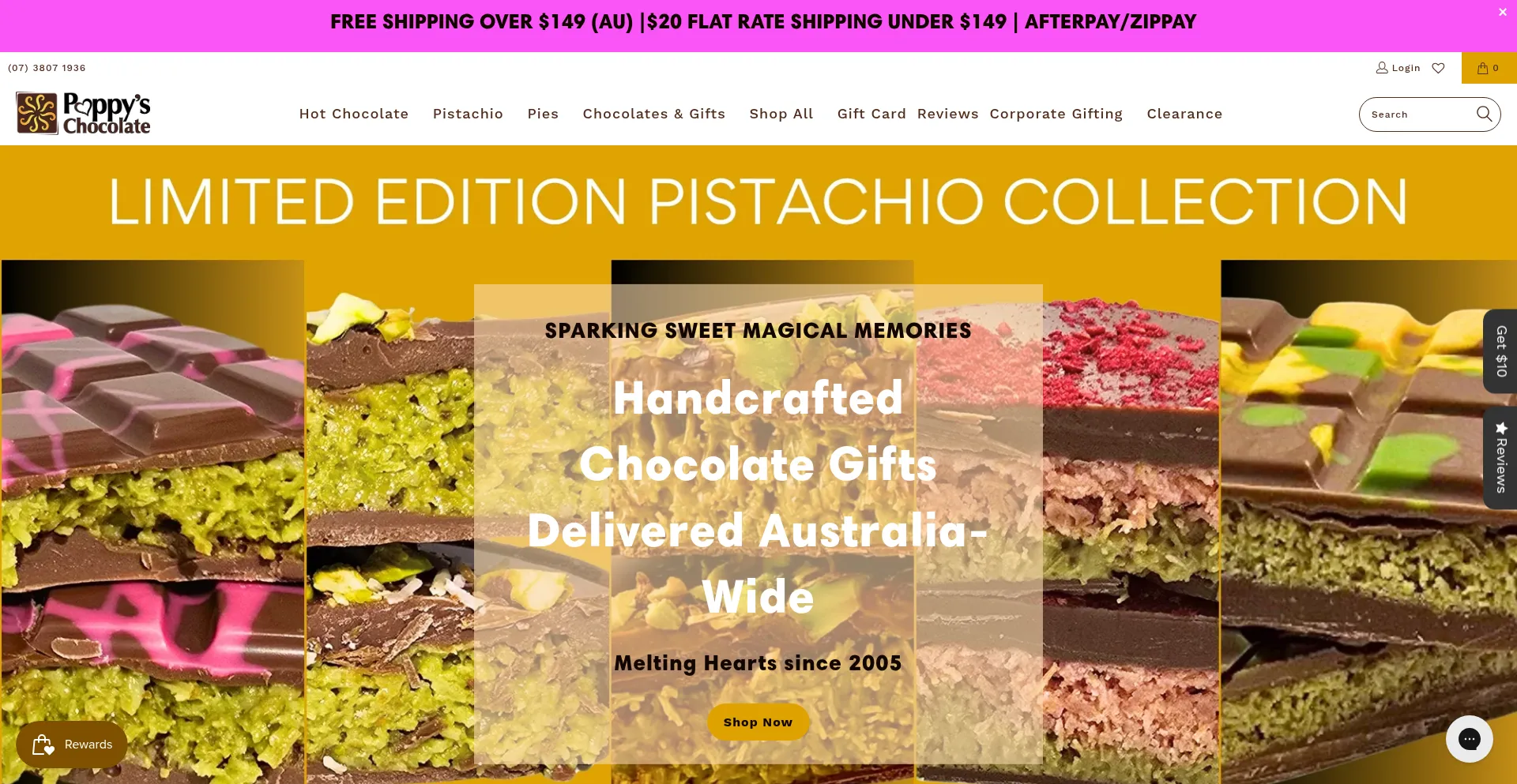 Website screenshot of Poppyschocolate.com.au