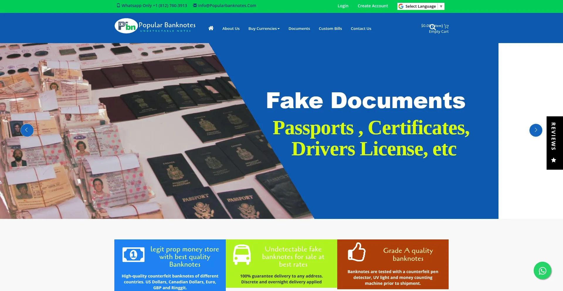 Popularbanknotes.com Screenshot