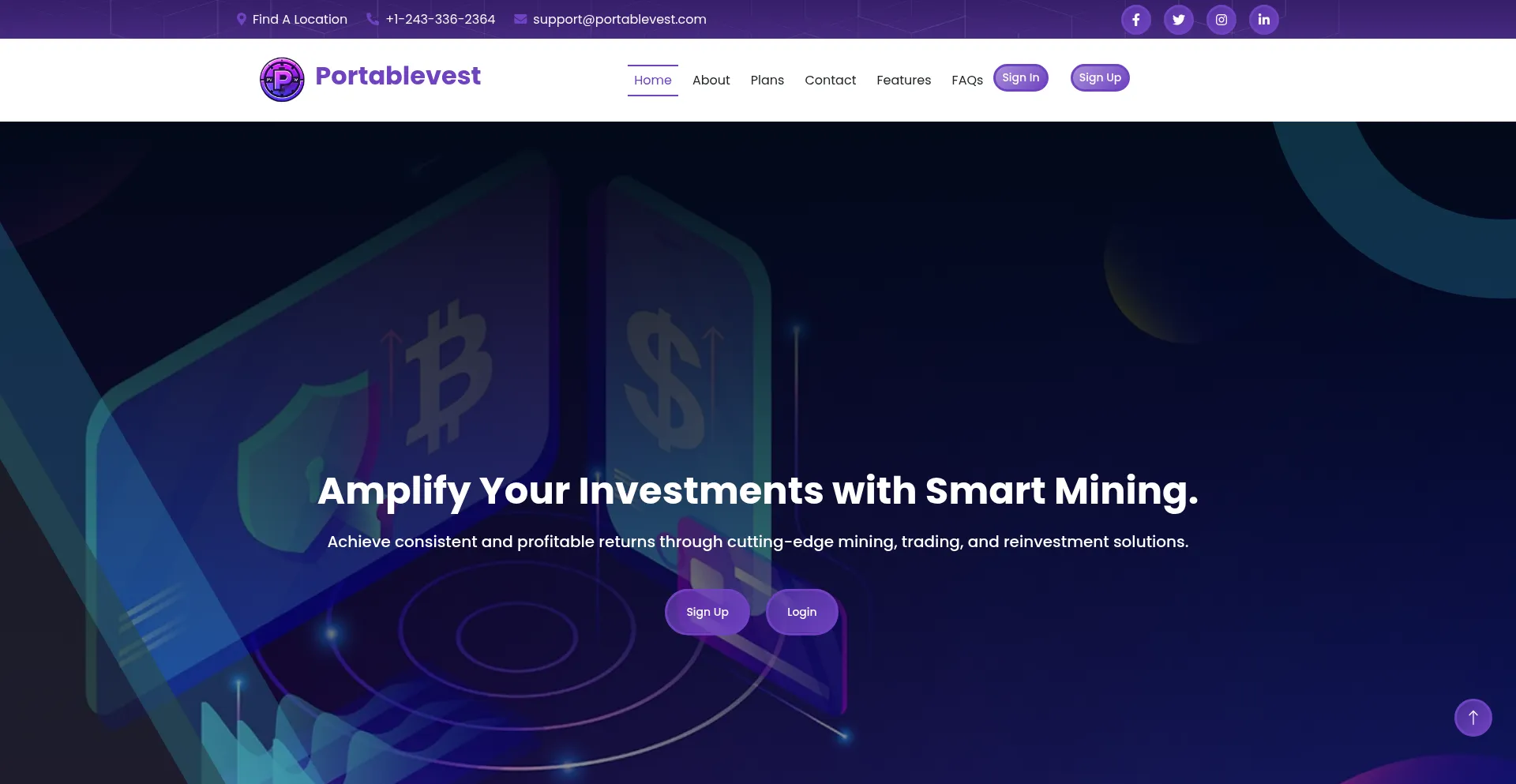 Website screenshot of Portablevest.com