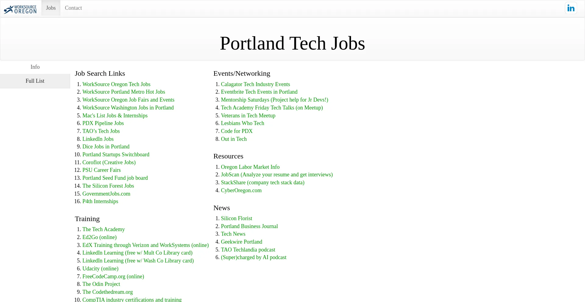 Website screenshot of Portlandtech.org