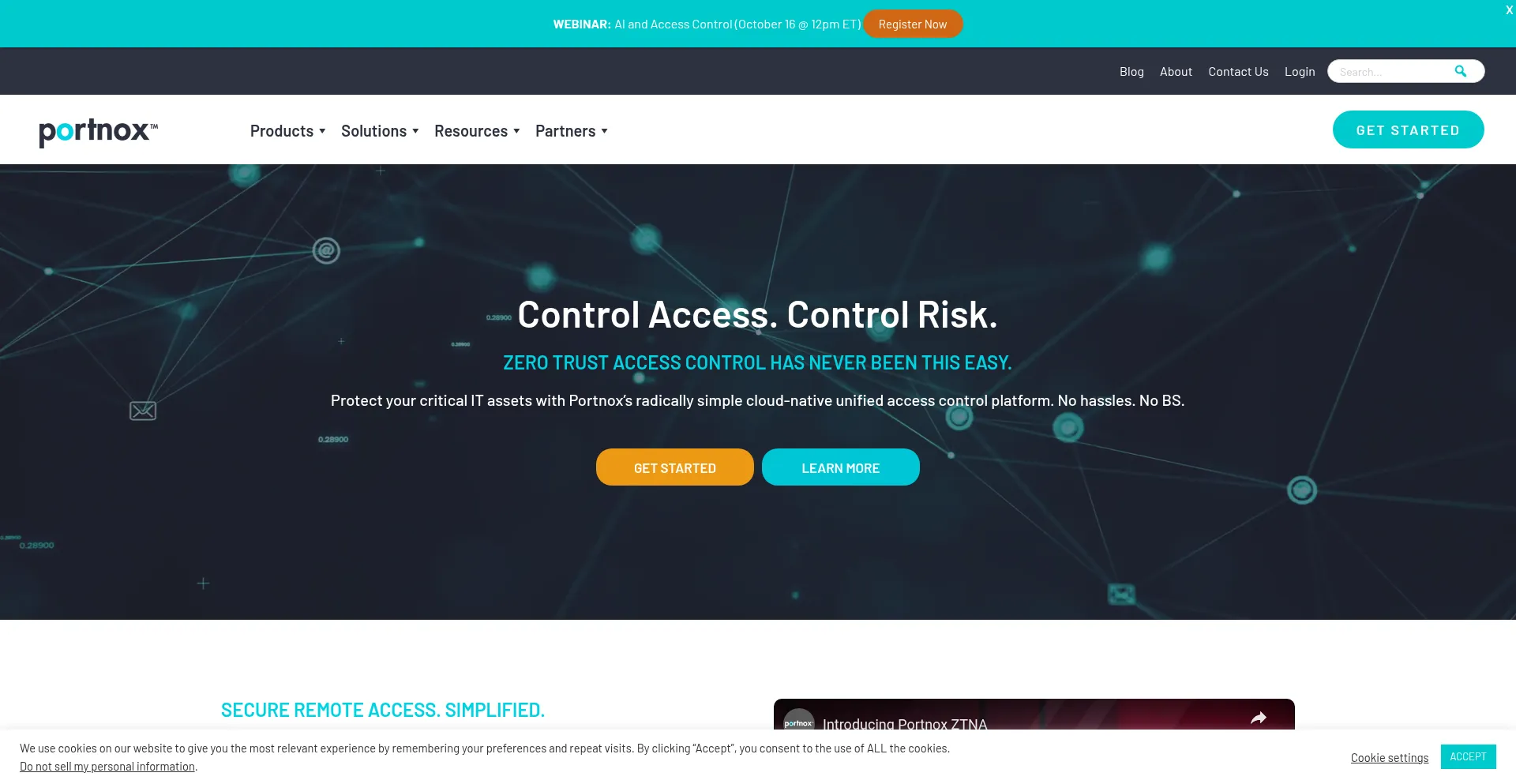 Portnox.com Screenshot