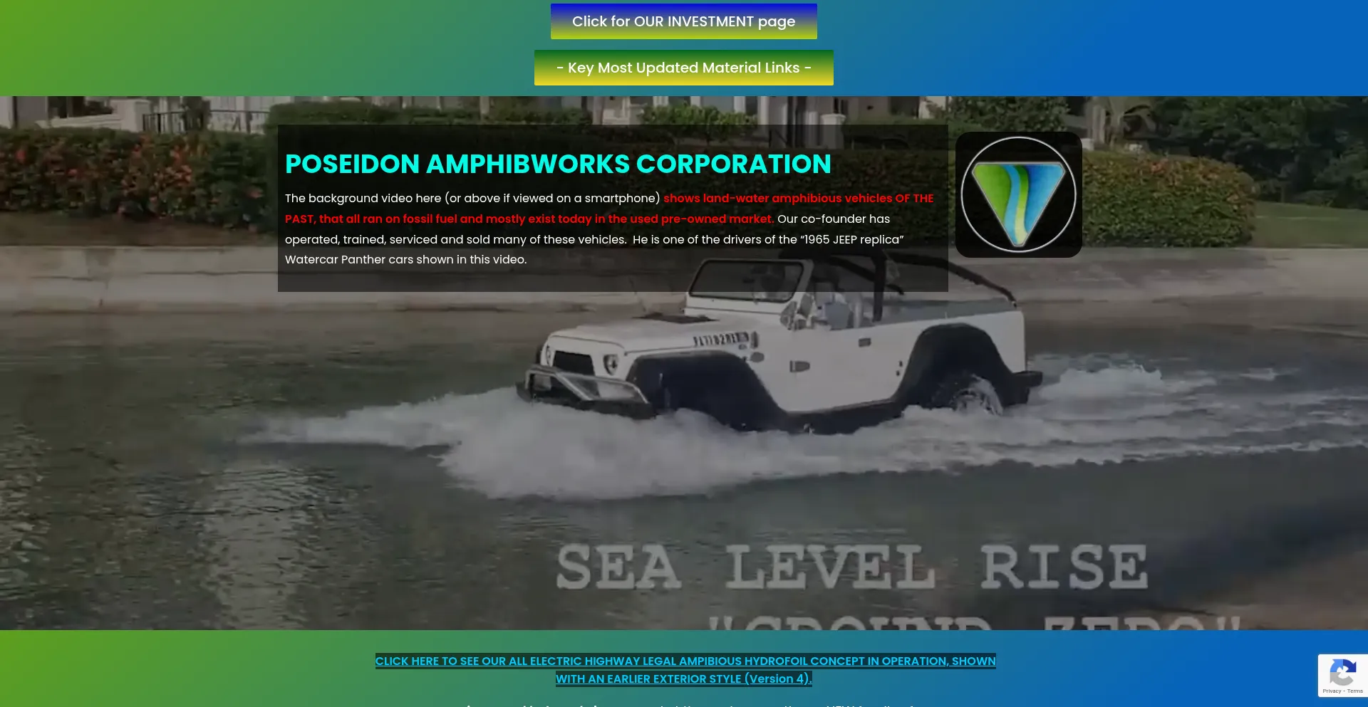 Website screenshot of Poseidonamphibworks.com