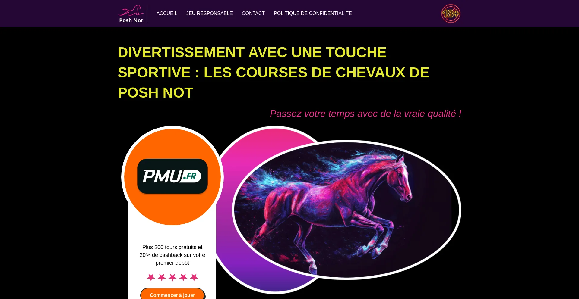 Website screenshot of Poshnot.com