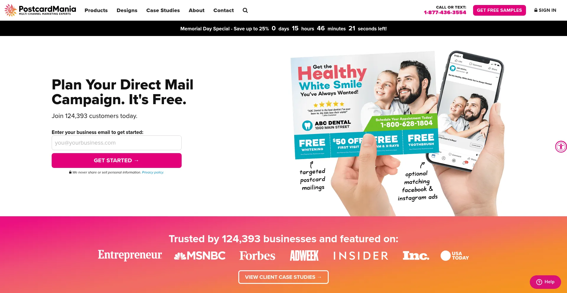 Website screenshot of Postcardmania.com