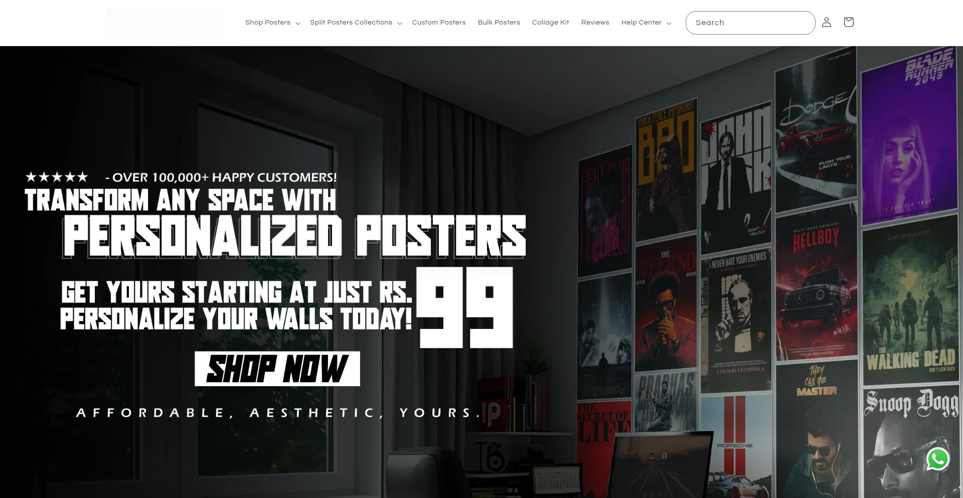 Website screenshot of Posterized.in