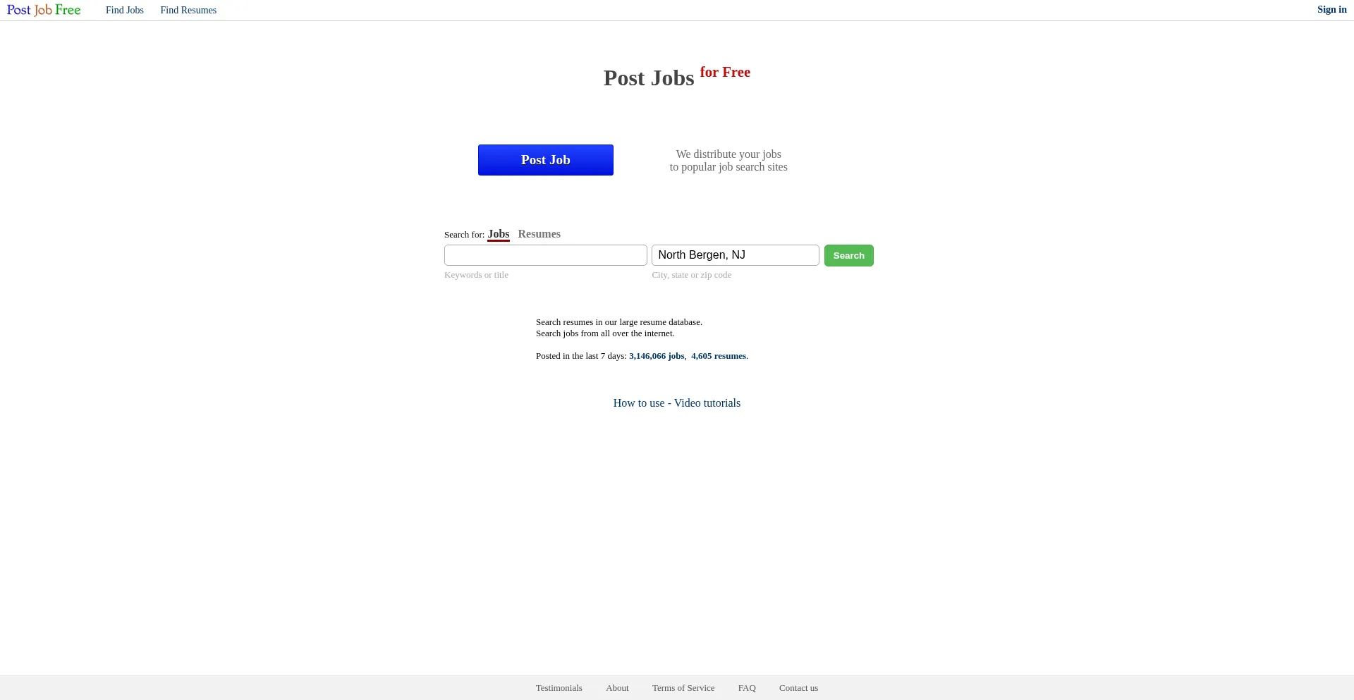 Postjobfree.com Screenshot