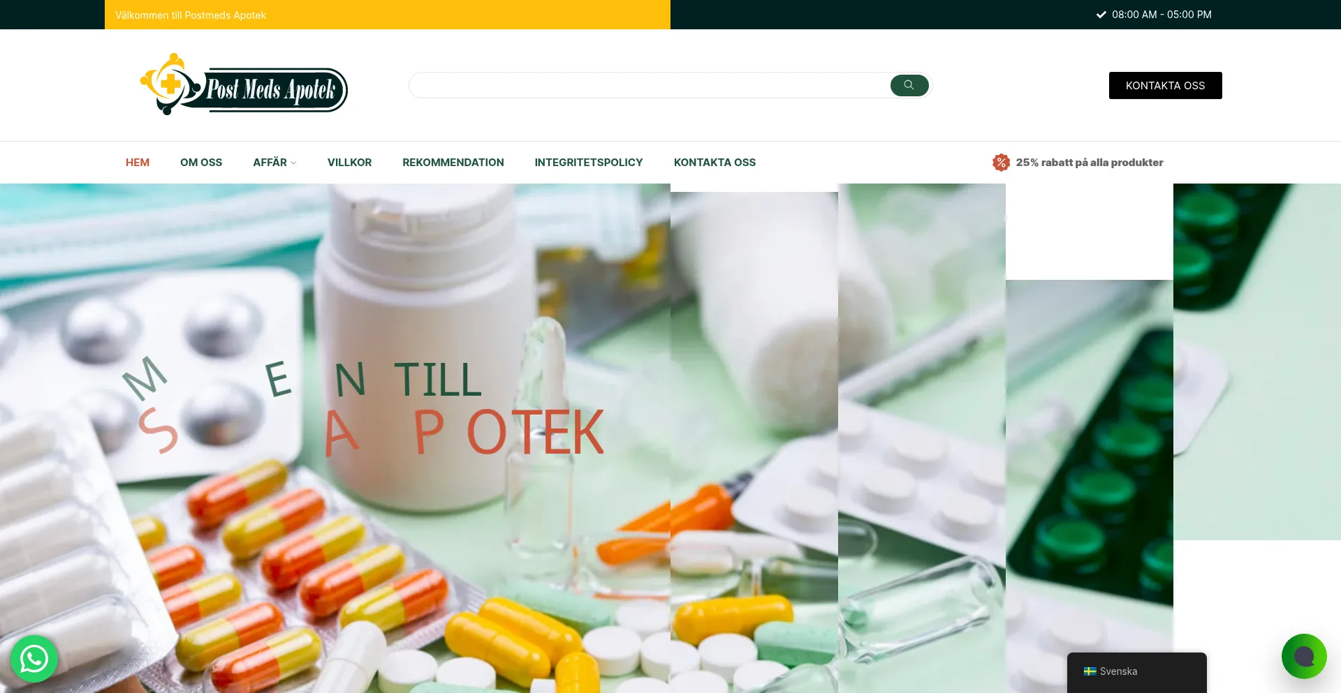 Website screenshot of Postmedsapotek.com