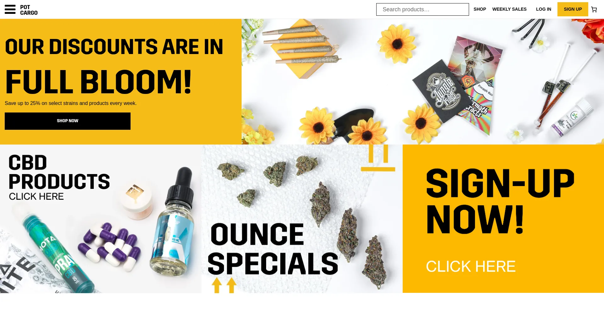 Website screenshot of Potcargo.com