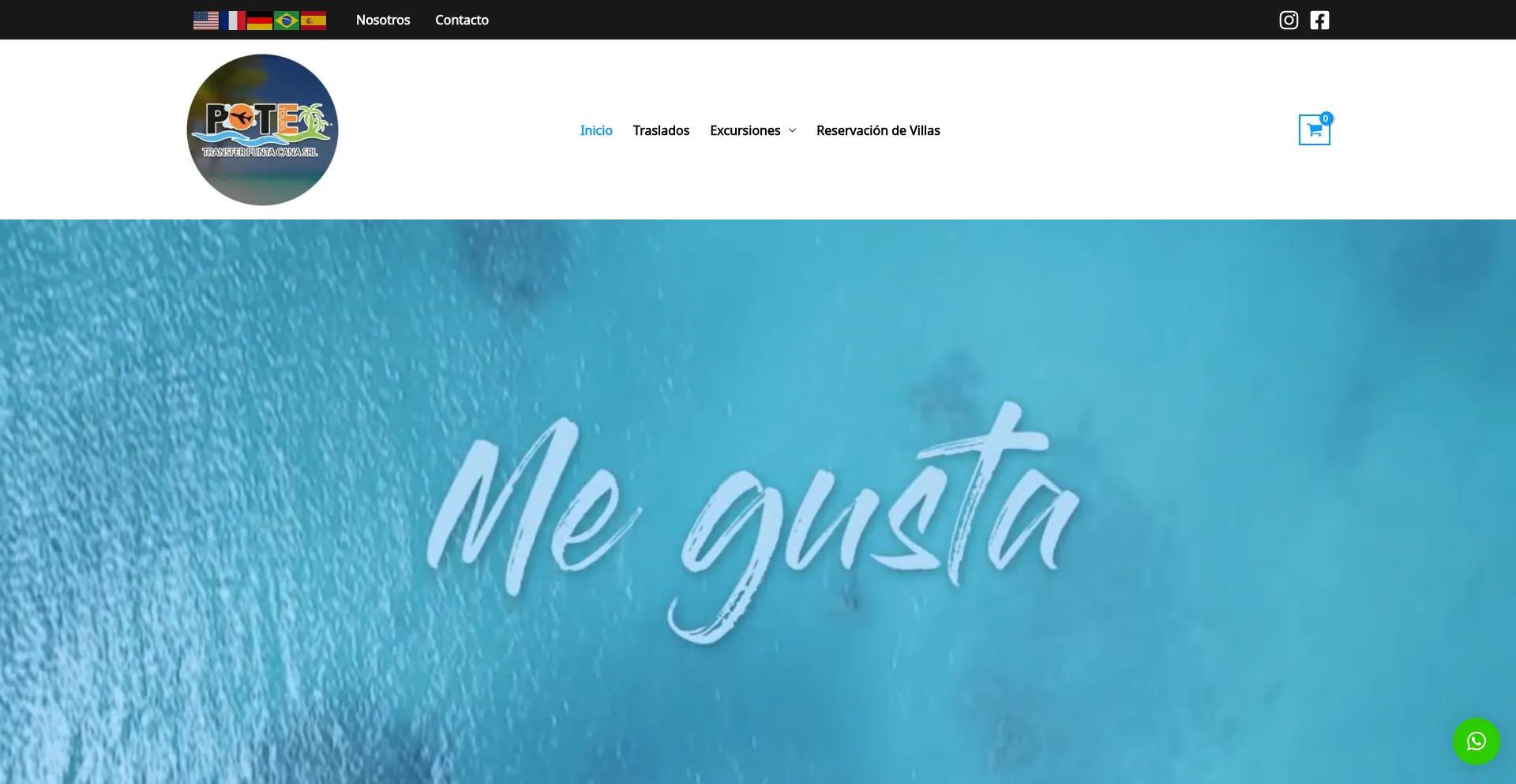 Website screenshot of Potetourstransferpuntacana.com